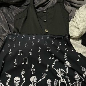 Skeleton music note skater dress
